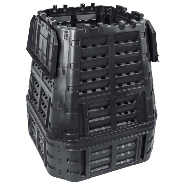 vidaXL Compostor de grădină, negru, 93,3x93,3x113 cm, 740 L
