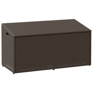 vidaXL Cutie de depozitare de grădină maro 110x50x58 cm polirattan