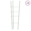 vidaXL Suport plante de grădină cu 4 inele, 5 buc, verde, 45 cm, oțel