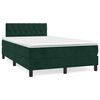 vidaXL Pat box spring cu saltea, verde &icirc;nchis, 120x190 cm, catifea