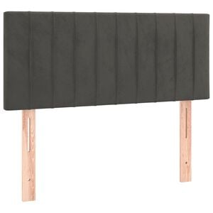 vidaXL Tăblie de pat, gri &icirc;nchis, 80x5x78/88 cm, catifea