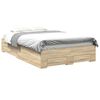 vidaXL Cadru de pat cu sertar Maro 120 x 200 cm Lemn prelucrat