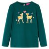 Tricou de copii cu m&acirc;neci lungi verde &icirc;nchis 116