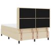 vidaXL Pat cu arcuri cu saltea cu headboard Crem 140 x 200 cm țesătură