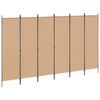 vidaXL Paravan cu 6 panouri Bej 300 x 180 cm Țesătură