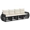 vidaXL Set de canapele pentru grădină 4 pcs Negru și Alb crem