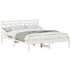vidaXL Cadru de pat Alb 140 x 200 cm Lemn de pin masiv