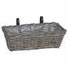 vidaXL Coș suspendat pentru plante 2 pcs Gri 48 x 22 x 15 cm