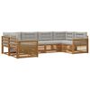 vidaXL Set de canapele de exterior 6 buc. Natural și gri deschis