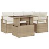 vidaXL Set de canapele pentru grădină 5 buc. Bej Rattan poli