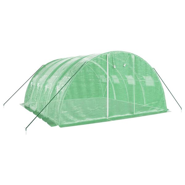 vidaXL Seră cu cadru din oțel, verde, 16 m², 4x4x2 m