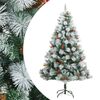 vidaXL Pom Crăciun artificial cu balamale, conuri, fructe roșii 240 cm