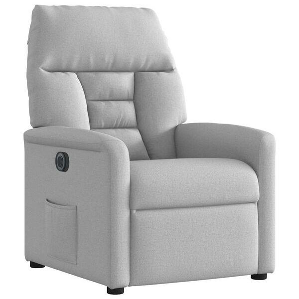 vidaXL Scaun reclinabil electric Cloud Grey Fabric