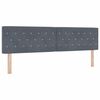 vidaXL Tăblie LED cu benzi LED cu headboard Gri &icirc;nchis 180 cm Catifea