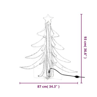 vidaXL Figurină brad de Crăciun pliabil LED, alb cald, 87x87x93 cm
