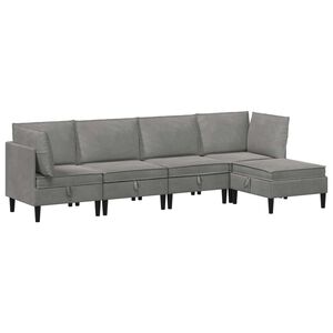 vidaXL Set de mobilier pentru living 5 buc. Gri deschis Catifea