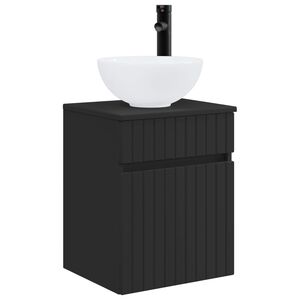 vidaXL Chiuvetă de baie suspendată Negru 39 x 35 x 63 cm