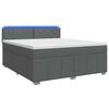 vidaXL Pat boxspring cu saltea Gri &icirc;nchis 160 x 200 cm Țesătură