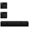 vidaXL Unități TV de perete cu LED 5 pcs Stejar Negru Lemn compozit