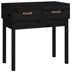 vidaXL Masă consolă, negru, 76,5x40x75 cm, lemn masiv de pin