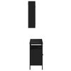 vidaXL Set mobilier de baie, 2 piese, negru, lemn compozit