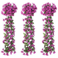vidaXL Ghirlande de flori artificiale, 3 buc., violet deschis, 85 cm