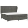 vidaXL Pat box spring cu saltea, gri &icirc;nchis, 160x200 cm, catifea