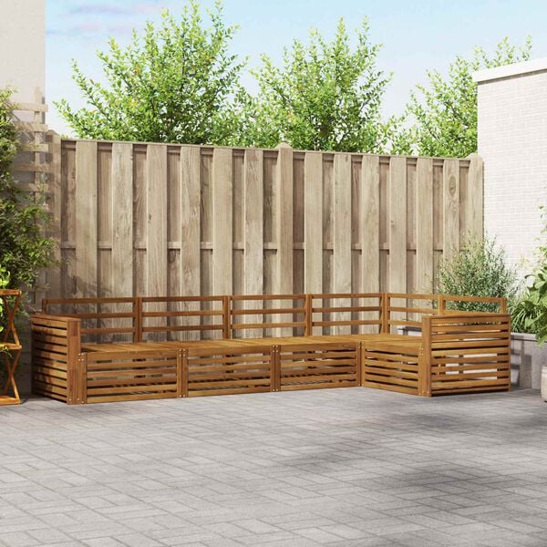 vidaXL Set de canapele de exterior 5 pcs natural Lemn Solid de Acacia