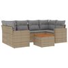 vidaXL Set canapele de grădină, 7 piese, cu perne, bej, poliratan