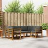 vidaXL Set de canapele de exterior cu pernă 6 pcs Natural și Antracit