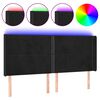vidaXL Tăblie de pat cu LED, negru, 183x16x118/128 cm, catifea