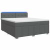 vidaXL Pat boxspring cu saltea Gri &icirc;nchis 160 x 200 cm Țesătură