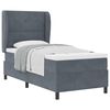 vidaXL Pat cu arcuri cu headboard Gri &icirc;nchis 190 x 90 cm Catifea