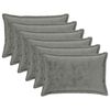 vidaXL Husă pentru pernă 6 pcs HOUTEN Gri &icirc;nchis 50 x 80 cm Flanelă