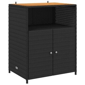 vidaXL Dulap cu raft Negru 70 x 50 x 87 cm Poliester și Rattan Roly