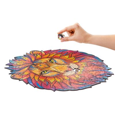 UNIDRAGON Puzzle din lemn 327 piese Mysterious Lion King size 31x40 cm