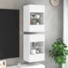 vidaXL Comode de perete cu lumini LED pentru TV, 2 buc., alb, 40x30x60,5 cm