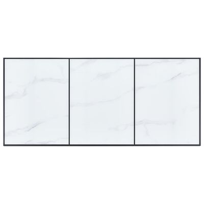 vidaXL Masă de bucătărie, alb, 180 x 90 x 75 cm, sticlă securizată