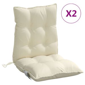vidaXL Perne scaun cu spătar mic, 2 buc., crem, textil oxford