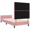 vidaXL Pat cu arcuri cu headboard Roz 90 x 200 cm Catifea