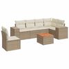 vidaXL Set canapele de grădină, 7 piese, cu perne, bej, poliratan