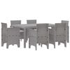 vidaXL Set de masă pentru grădină 7 pcs Gri deschis Ratan Polt