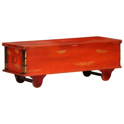 vidaXL Ladă de depozitare, roșu, 110x40x40 cm, lemn masiv de acacia