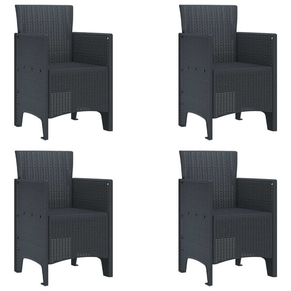 vidaXL Scaun pentru Grădină 4 pcs Antracit Dimensiune: 53 x 49 x 85 cm