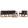 vidaXL Set de canapele de exterior cu pernă 7 pcs Natural și Negru