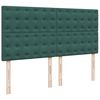 vidaXL Pat box spring cu saltea, verde &icirc;nchis, 200x200 cm, catifea