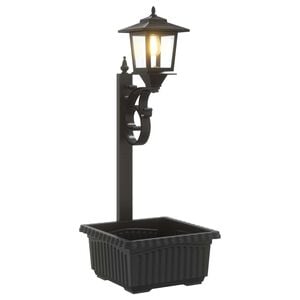 vidaXL Lumină de St&acirc;lp cu Ghiveci Negru 29 x 28 x 74 cm ABS și PP