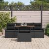 vidaXL Set de canapele pentru grădină 5 pcs Negru Rattan poli