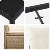 vidaXL Set de masă pentru grădină cu pernă 7 pcs Bej poliratan