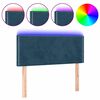 vidaXL Tăblie de pat cu LED, albastru &icirc;nchis, 100x5x78/88 cm, catifea